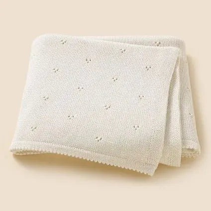 Knitted Cotton Newborn Blanket