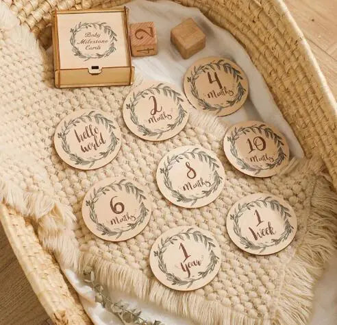 Eucalyptus Leaf Baby Milestone Cards Set (One Set)