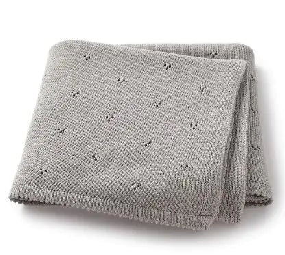 Knitted Cotton Newborn Blanket