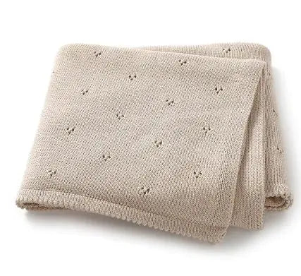 Knitted Cotton Newborn Blanket