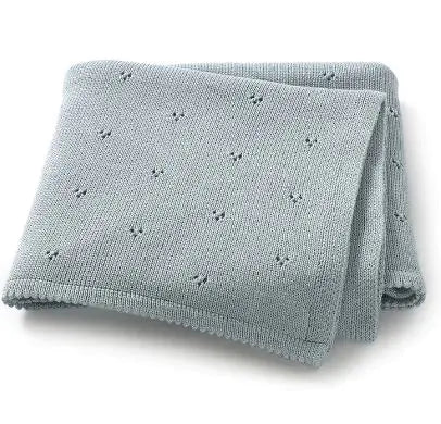 Knitted Cotton Newborn Blanket